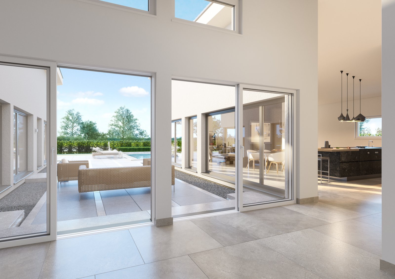 überall bodentiefe Fenster lassen Grenzen verschwinden überall bodentiefe Fenster lassen Grenzen verschwinden